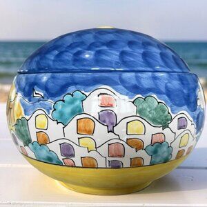 Daedalus Vietri Italy Cookie Jar Soup Tureen Hand Painted Farmhouse Lidded Bowl